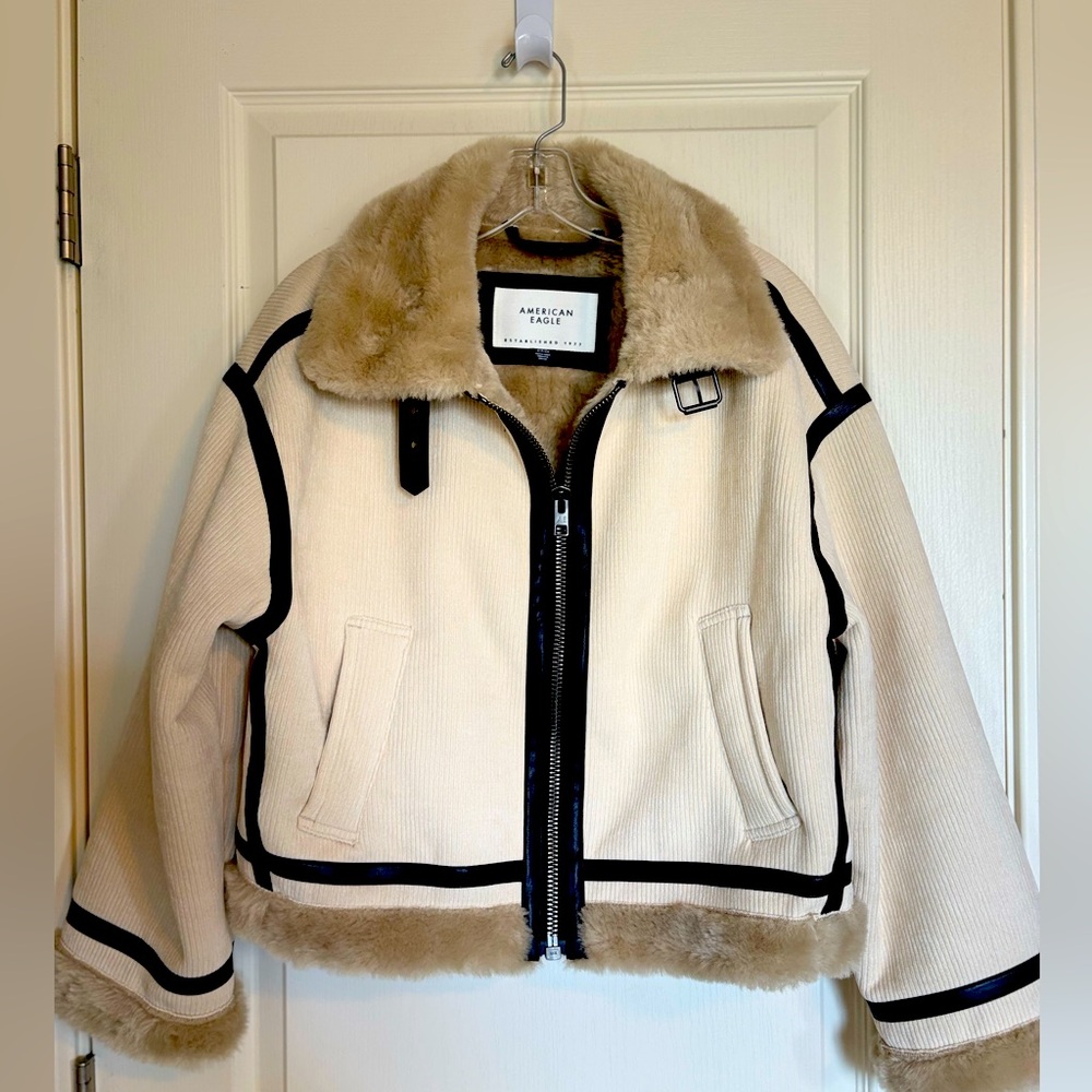 American Eagle cropped bomber jacket size small